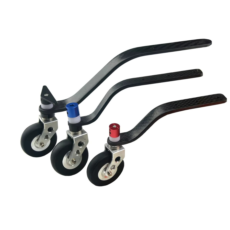 FlightRC Hobby Carbon Faser Schwanz Rad Fahrwerk Set Kit, Schwarz - Bild 2