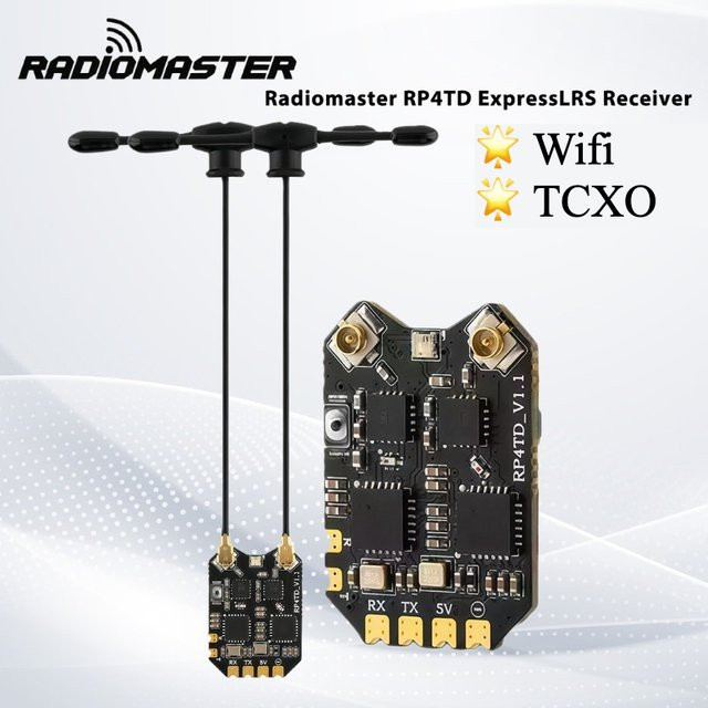 Radiomaster RP4TD 2,4GHz ExpressLRS Diversity-Empfänger, Doppelantenne, mit WLAN, TCXO - Bild 1
