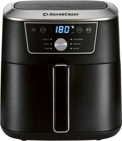SILVERCREST Heißluftfritteuse SHFD 2150 B1 in Schwarz mit 6,7 l Fassungsvermögen