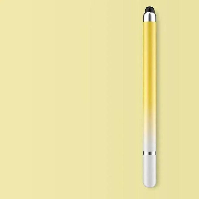 Universal 2 in 1 Stylus Pen Kapazitiver Touch-Stift für iPhone, Samsung und Android Tablets sowie Smartphones in Gelb - Bild 1
