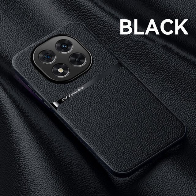 Magnetische Schutzhülle aus PU-Leder für Xiaomi Redmi Note 14 Pro und Redmi Note 14 Pro Plus in Schwarz - Bild 1