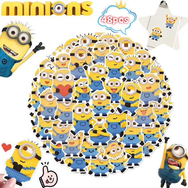 Minions Ich - Einfach Unverbesserlich Dave und Kevin 48-teiliges Aufkleber-Set in Multicolour für Schreibtisch und Wasserbecher - Bild 1