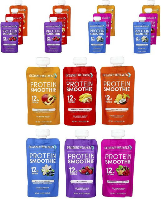 Designer Wellness, Protein-Smoothie, Milchgetränk, 12 x 120 g - Bild 1