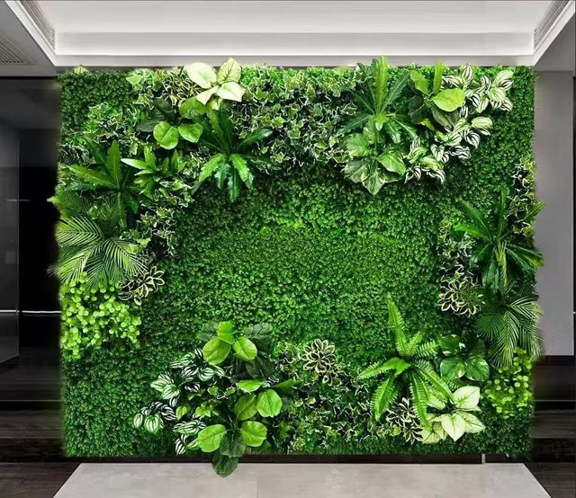 AISHANGFANSI Künstliches Eukalyptus Pflanzengitter in Grün zur Wanddekoration für Hochzeiten, B/H: 40 x 120 cm - Bild 1