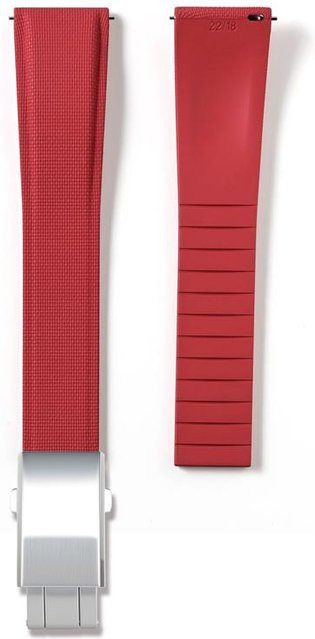 PINSENDA Uhrenarmband FKM-Gummi, 22mm, rot/silber, Herren - Bild 1