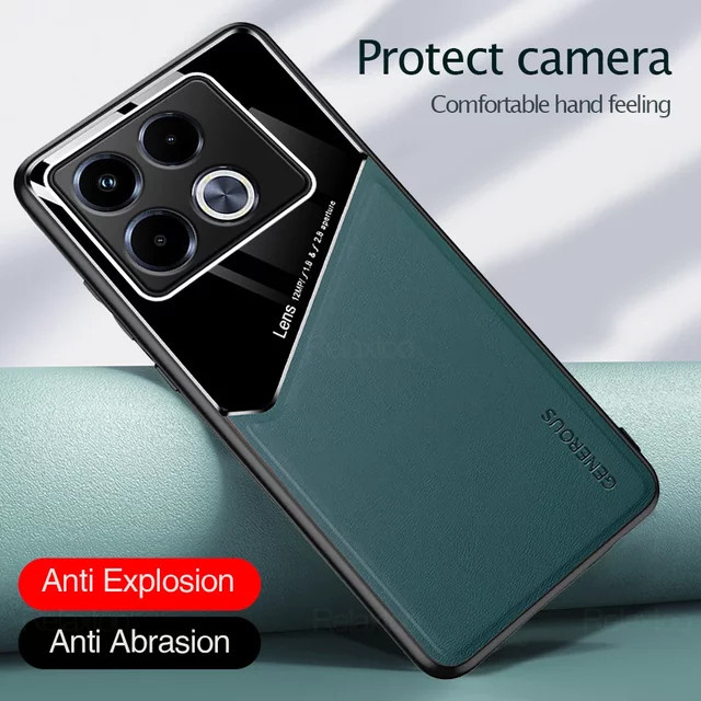 Stoßfeste Ledertasche mit magnetischer Abdeckung für Infinix Note 40 Pro Plus 5G, HTO 40, 40i und Smart 8 in Schwarz - Bild 1