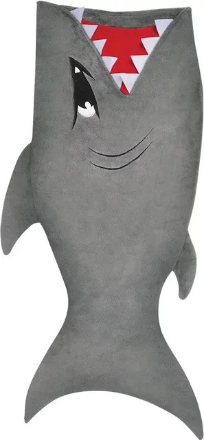 Fluffy Sharkdecke für Kinder von Fin Fun in Grau aus Polyester - Bild 1