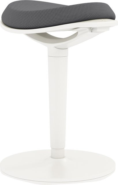 HOMCOM Ergonomischer Stehhocker Grau, höhenverstellbarer und neigbarer Drehstuhl aus Netzstoff für Home-Office und professionelles Arbeiten - Bild 1