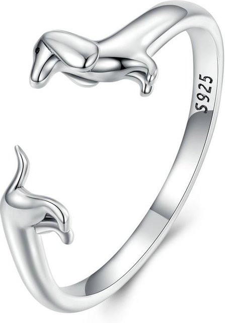 WOSTU Ring, 925 Silber, Dackel Hund, Damen - Bild 1
