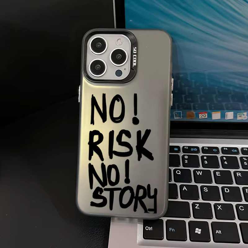 Mairuige Fashion No RISK NO STORY Handyhülle passend für iPhone 17, 16, 15, 14, 13, 12, 11 sowie Pro, Max, Air und Mini Modelle - Bild 4