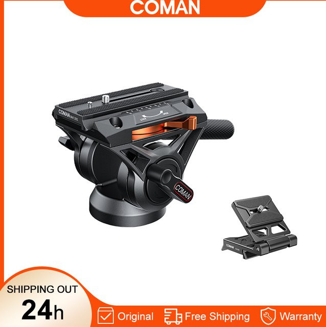 COMAN Q6 Video-Fluidkopf Kamerakopf in Schwarz für Stativ, DSLR und DJI RS sowie Manfrotto kompatibel - Bild 1