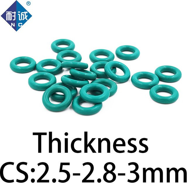 O-Ring Dichtung aus grünem Fluorkautschuk FKM mit einer Dicke von 2,5 mm, 2,8 mm oder 3 mm - Bild 1