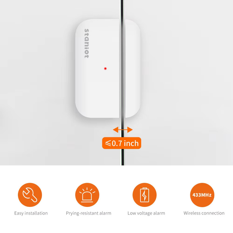 Staniot Smart Home Funk-Türsensor und Fensterkontakt in Weiß mit 433MHz und WLAN-Anbindung - Bild 2