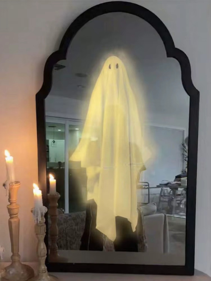 APWIKOGER Halloween-Geisterspiegel mit LED-Nachtlicht in Weiß, B/H: 35 x 20 cm und 50 x 24 cm - Bild 6