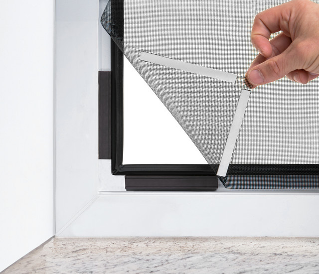 Hecht Magnet-Moskitonetz Deluxe Fliegengitter aus Fiberglas in Schwarz, B: 100 cm, H: 120 cm - Bild 1