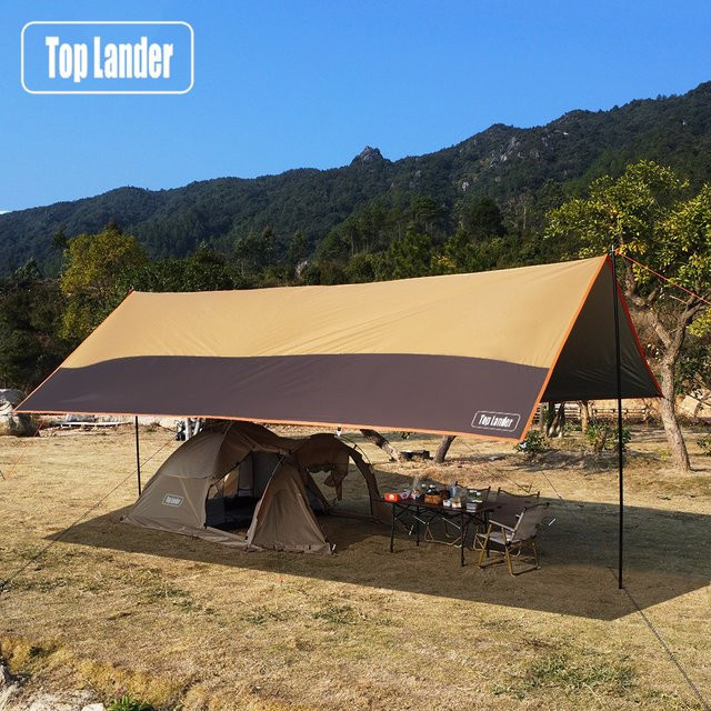 Top Lander Wasserdichte Campingplane aus Oxford als Outdoor-Überdachung und Sonnenschutz für mehrere Personen - Bild 1
