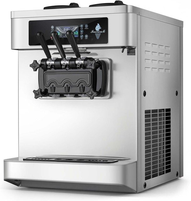 Buying Solutions MB Kommerzielle Tisch-Softeismaschine in Silber aus Edelstahl mit 2200W Leistung, 2 x 6L Behältern und 20-28L/H Kapazität - Bild 1