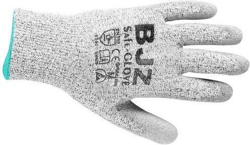 BJZ A-64486 ESD-Handschuh schnittfest in Grau, Größe M, aus Polyethylen, Nylon, Elasthan und karbonisierten Fasern mit PU-Beschichtung - Bild 1