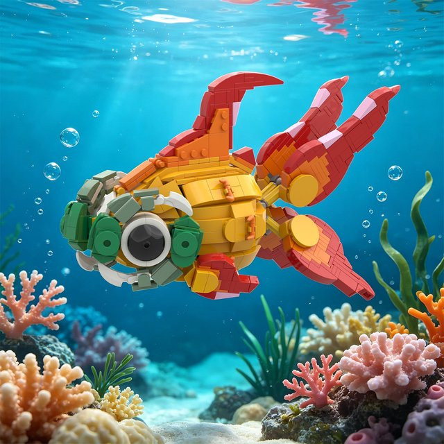 GOBRICKS Chi-Yu Bausteine Goldfisch-Haustiere, Tier-Bausteine Spielzeug - Bild 1