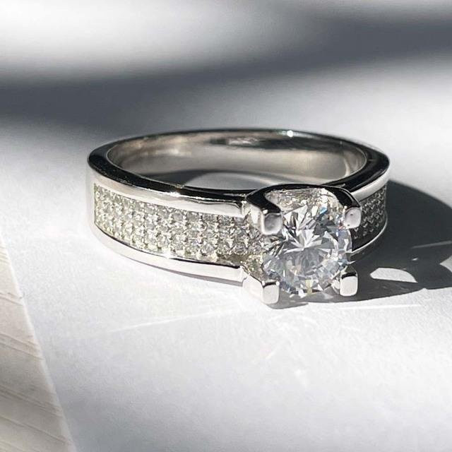 YIRAN Jewelry Verlobungsring 925 Silber, Diamant, Damen - Bild 1