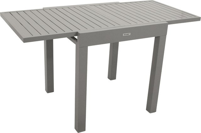 DEGAMO Balkon-Ausziehtisch TIRANA aus Aluminium in Silbergrau, B/T/H: 70 x 70 x 70 cm bis 140 x 70 x 70 cm - Bild 1