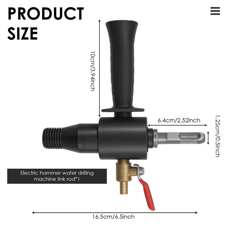 Toorise SDS Plus Hammeradapter aus Kohlenstoffstahl mit Wassereinspritzkonverter und 2-Konvertierungs-Pleuel in Schwarz - Bild 6