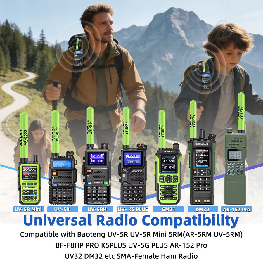 ABBREE AR-805 Plus Upgrade AR-805S Mini Walkie-Talkie-Antenne mit SMA-Buchse in Schwarz für Baofeng UV-5R MINI Radio - Bild 6