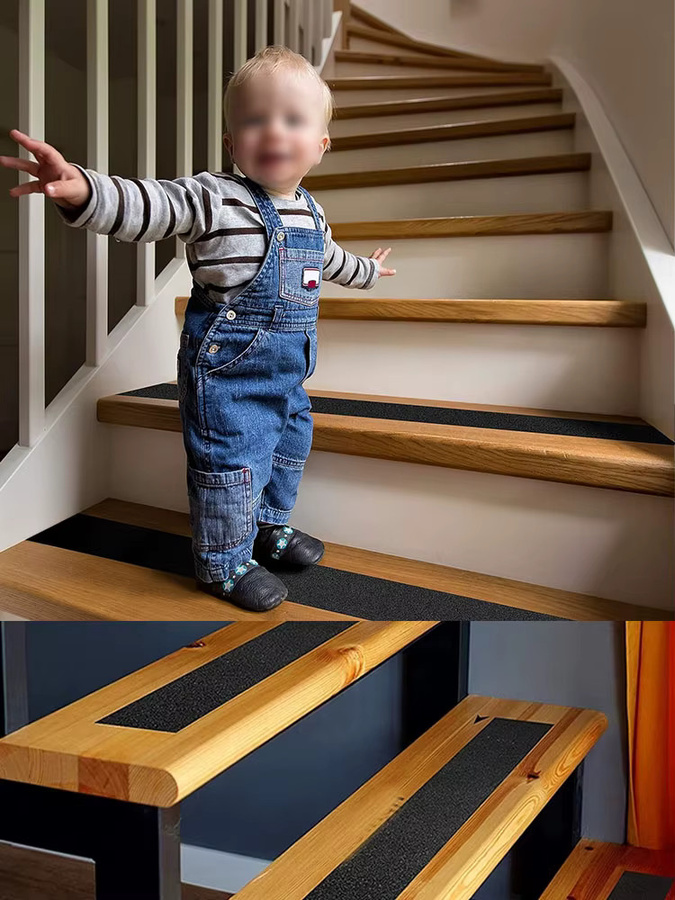 Selbstklebendes Anti-Rutsch-Klebeband in Schwarz, 5 m gefrosteter Rutschschutz-Streifen für Treppen und Badezimmer, wasserdicht und rutschfest - Bild 7