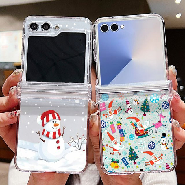 Samsung Galaxy Z Flip Hard Cover mit Schneemann Motiv in Transparent - Bild 1