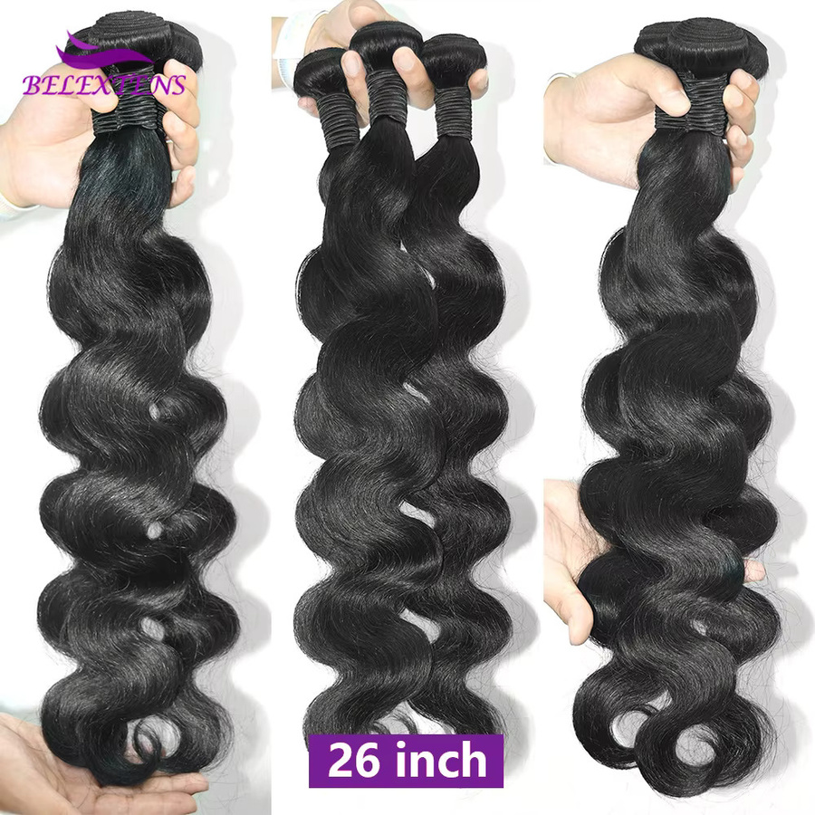 BELEXTENS Body Wave Bundles mit Lace Closure Haarverlängerung, 3 Bundles - Bild 2