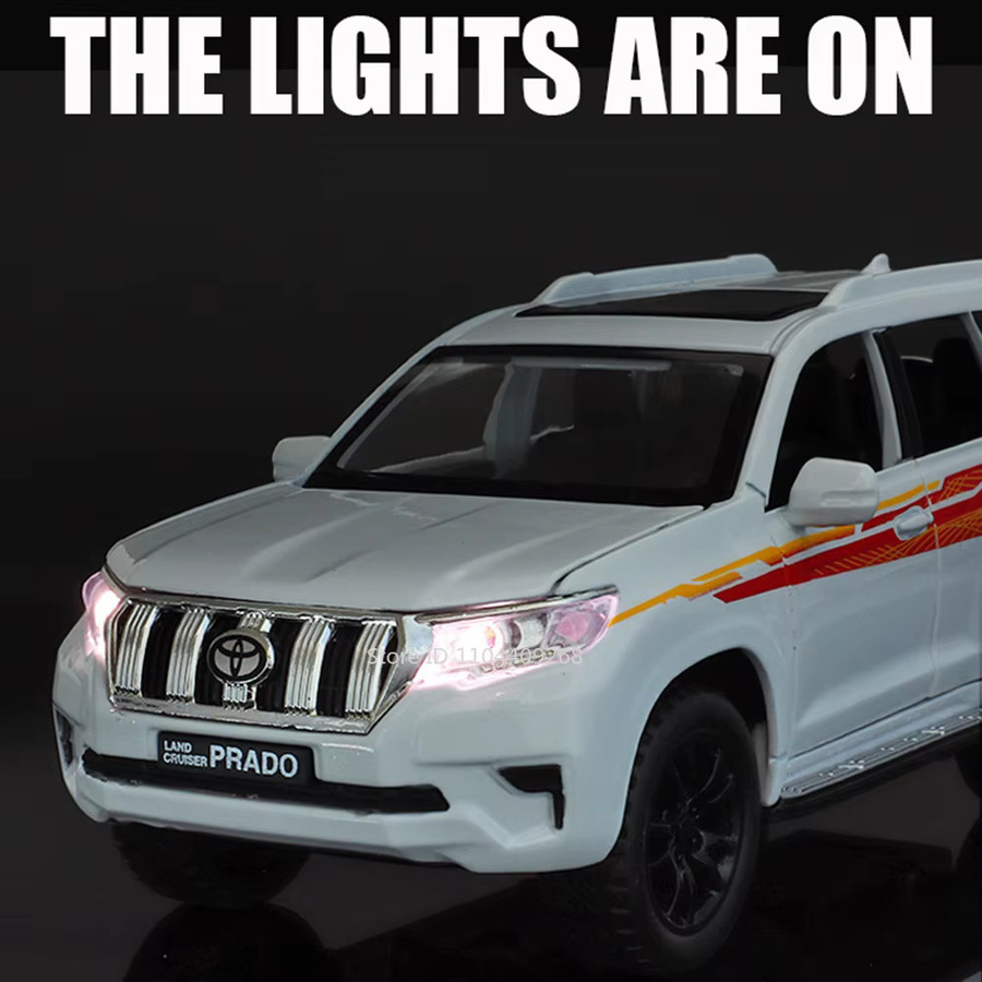 MAKEDA Land Cruiser Prado Polizeiauto, Modell, Maßstab 1:32, Metall - Bild 2