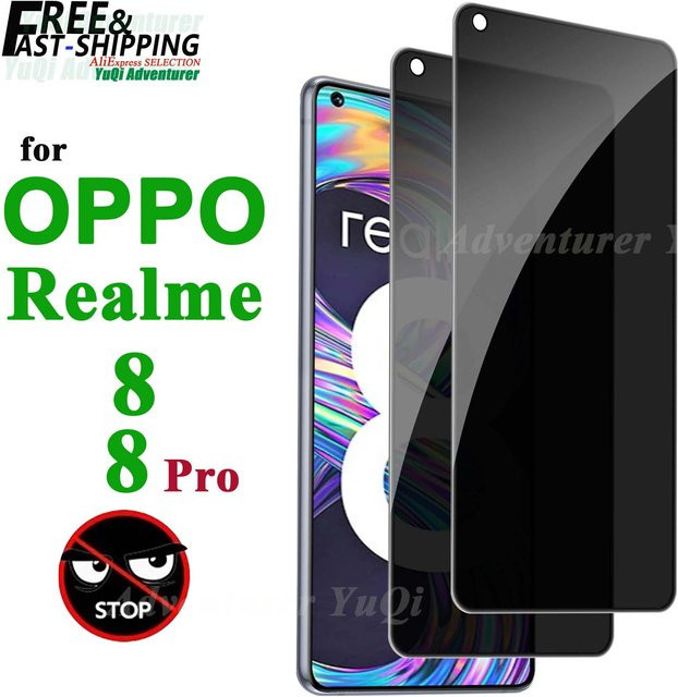 Anti-Spionage Displayschutz aus gehärtetem Glas für OPPO Realme 8 Pro in Transparent - Bild 1