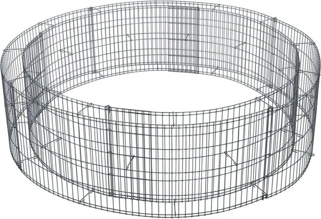 Bellissa Gabionen-Hochbeet rund aus Zink-Aluminium, Durchmesser: 146 cm, Höhe: 40 cm - Bild 1