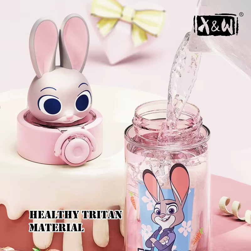 XW Zootopia Trinkbecher mit Strohhalm und Pop-Up-Funktion, 500 ml, Mehrfarbig - Bild 2