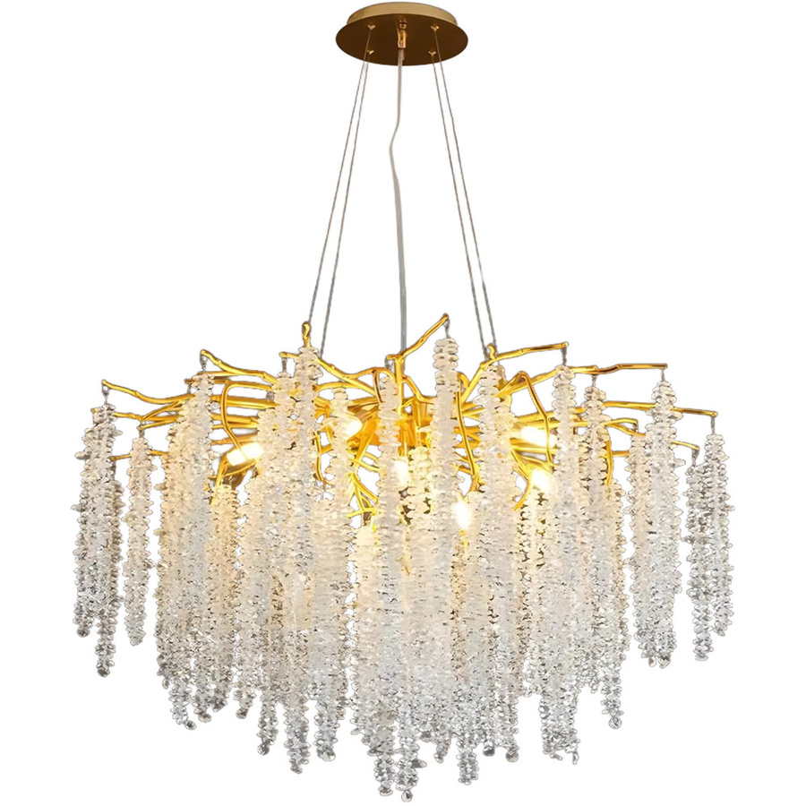 IRALAN Moderne LED Kristall Kronleuchter in Gold/Messing für Wohnzimmer, Esszimmer und Schlafzimmer - Bild 5