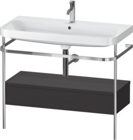 Duravit Möbelwaschtisch-Kombi Happy D.2 Plus in Grau und Weiß mit Keramikwaschbecken und Schränken, B/T/H: 97,5 x 49 x 85 cm - Bild 1