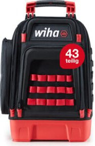 Wiha Universal Werkzeugrucksack bestückt 41-teilig in Schwarz-Rot mit Laptopfach und stabilem Standboden, L x B x H: 38,5 x 26,0 x 53,0 cm - Bild 3