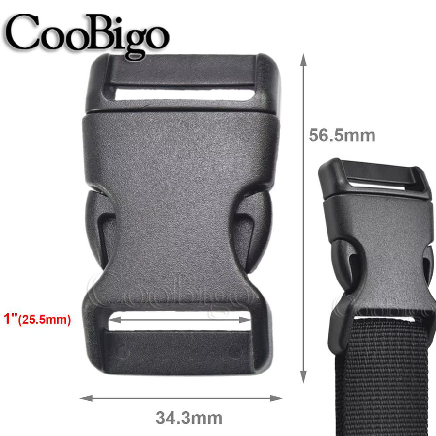 CooBigo Seitliche Entriegelungsschnallen für Paracord-Armbänder, Rucksackgurte und Hundehalsbänder, 25 mm, Bunt, 10 Stück - Bild 3