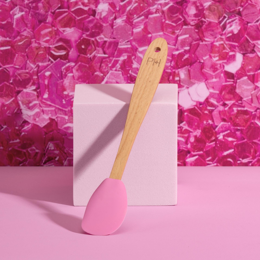 Paris Hilton Teigschaber mini in Pink aus Silikon und Holz, Länge: 20 cm - Bild 2