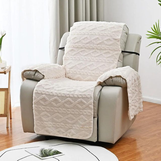 Doppelseitiger Jacquard-Massagesesselbezug in Grau mit Samtpolsterung, wasserabweisend und Anti-Pilling-Design - Bild 1