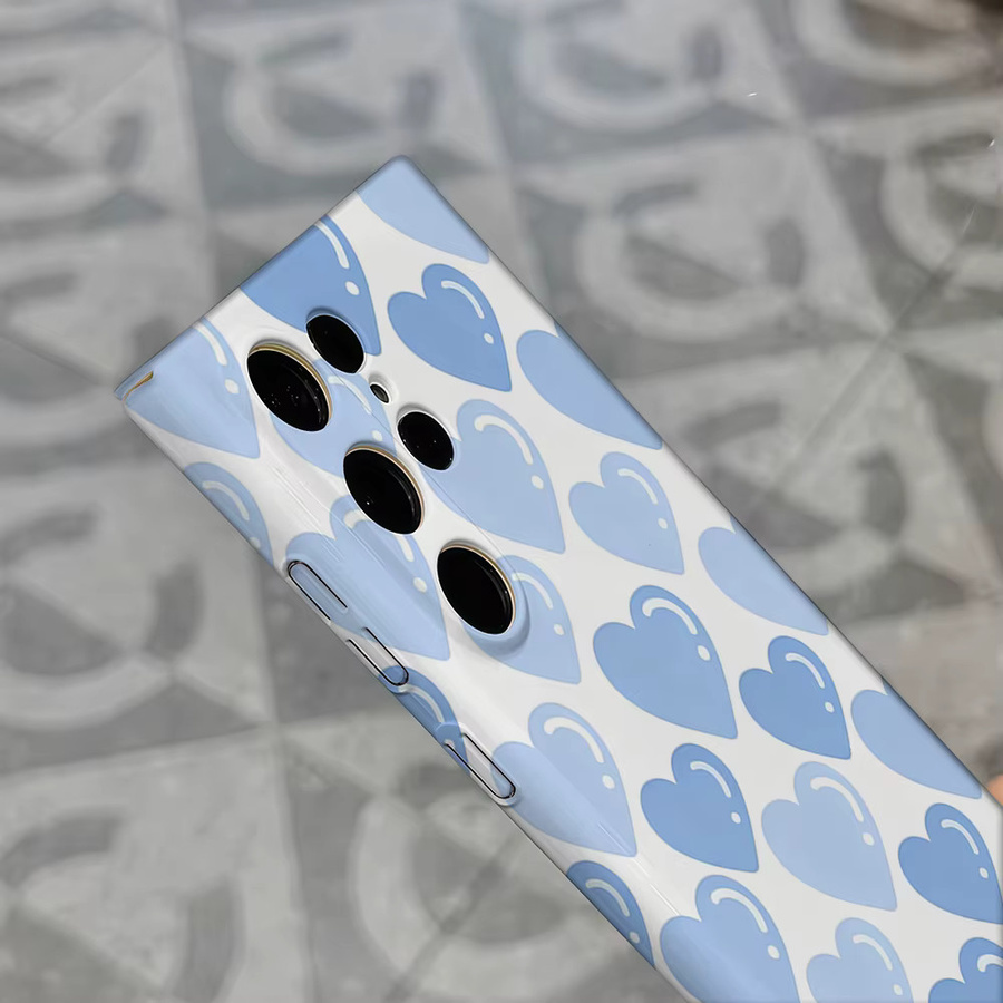 Potdemiel Handyhülle Baby Blue Hearts für Samsung Galaxy S26 S25 Ultra S24 S23 Ultra Plus Stoßfeste Doppelschicht Robuste Rückabdeckung in Blau - Bild 4