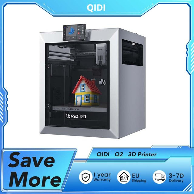 QIDI TECH Q2 FDM 3D-Drucker mit 600mm/s Hochgeschwindigkeit, 370 °C Hot End, geschlossener Kammer, automatischer Nivellierung, KI-Kamera und Dreifach-Filtration - Bild 1