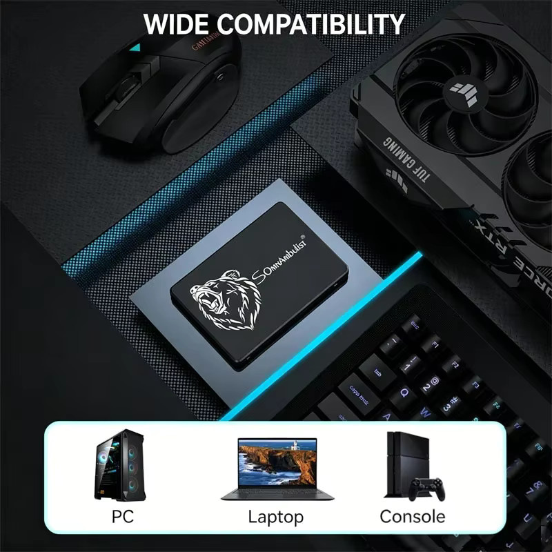 SomnAmbulist 2,5-Zoll SATA III SSD 256GB Interne Solid-State-Festplatte in Schwarz für Laptop und PC - Bild 5