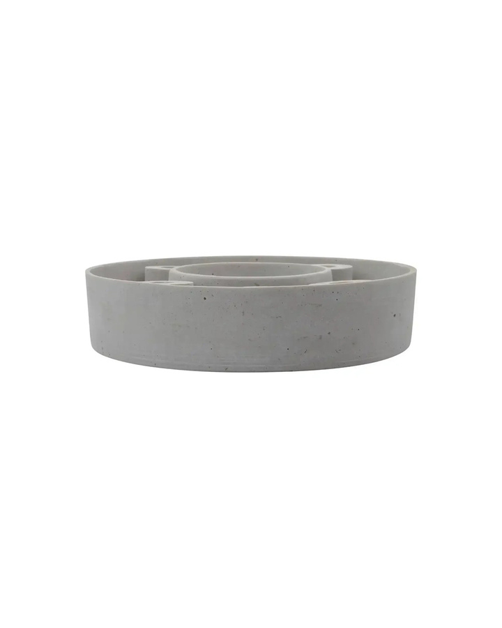 House Doctor Kerzenständer The Ring Grau Polystone Höhe: 28 cm - Bild 1