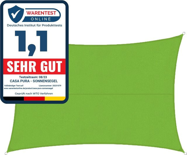 Casa Pura Wasserabweisendes Sonnensegel Rechteckig aus Polyester, Grün, B x T: 5 x 7 m - Bild 1