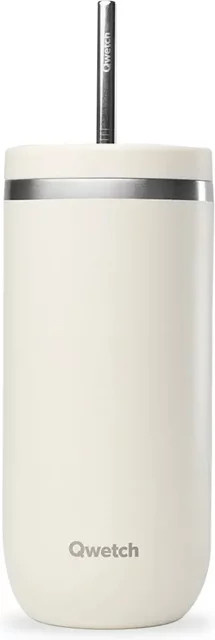Isolierbecher aus Edelstahl von Qwetch in Beige und White, 0,284 l - Bild 1