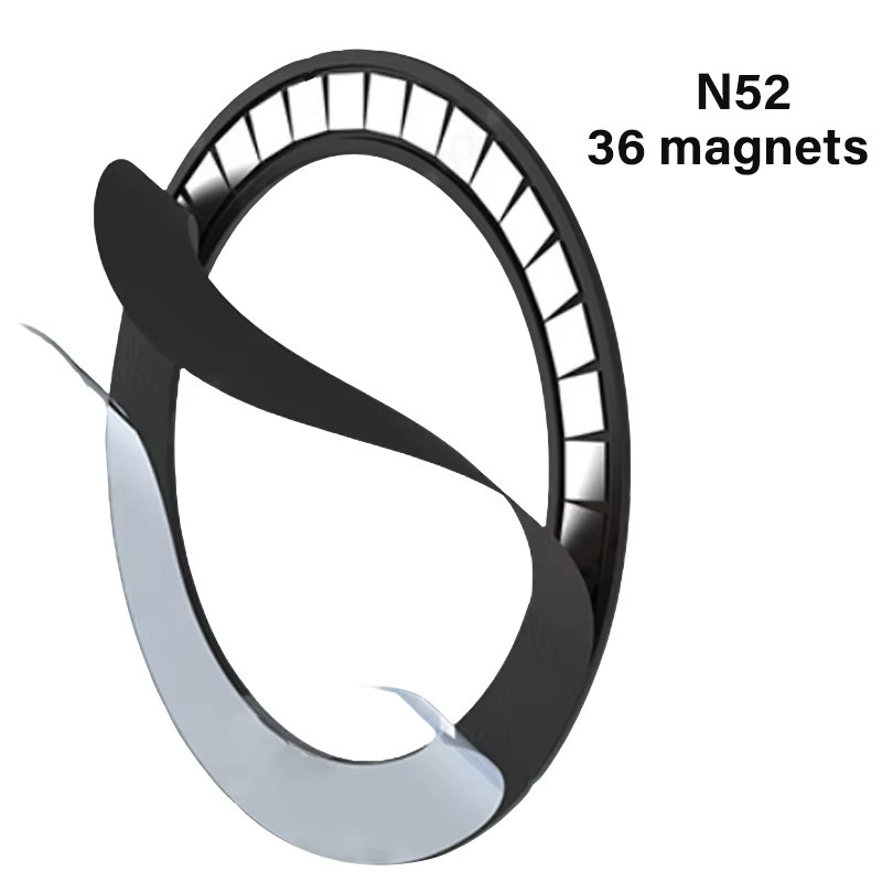 WSSHE Universal Kunststoff Magnet Platte für MagSafe Drahtlose Lade Halterung, 3/5 Stück, Schwarz - Bild 3