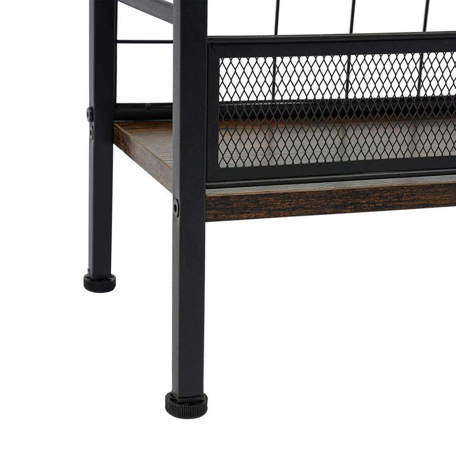 Bymaocar Schallplattenregal aus Metall in Schwarz, freistehendes Aufbewahrungsregal mit 3 Ebenen und Zeitschriftenhalter im Industrial-Design - Bild 3