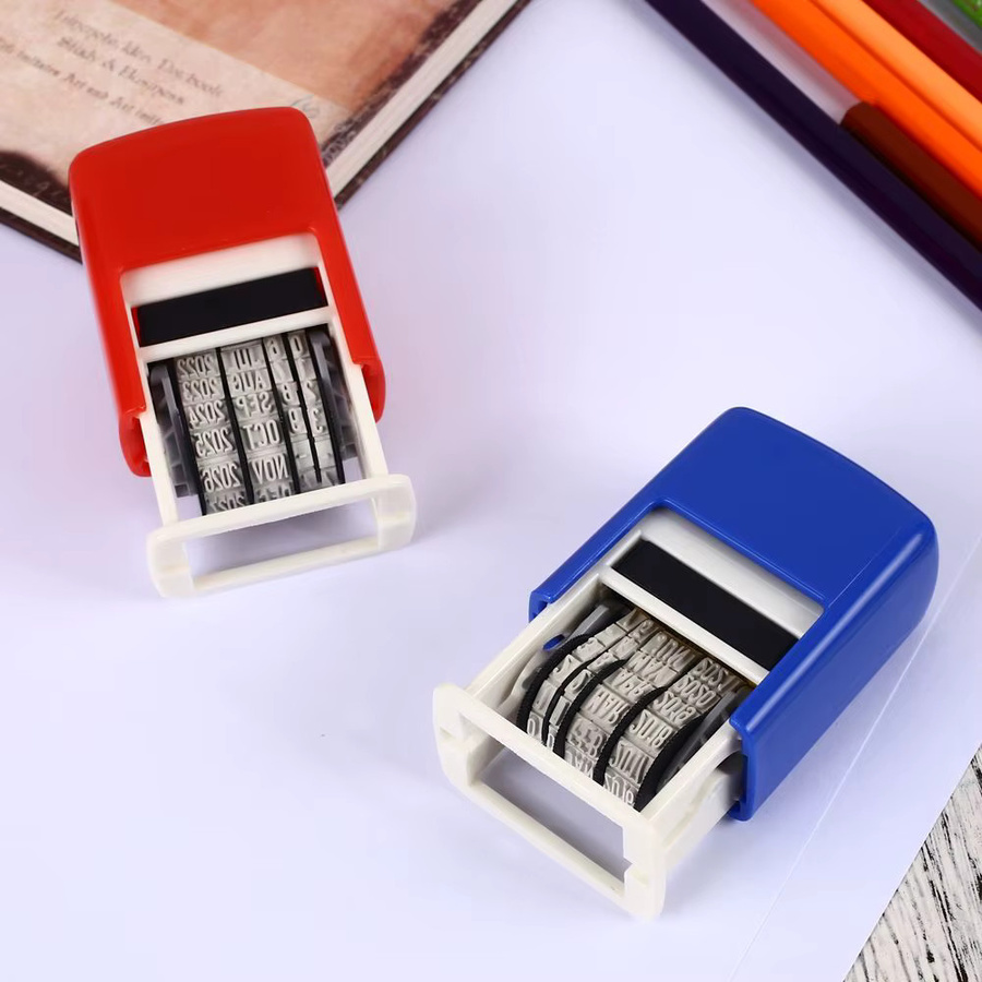 Quadratischer Datumsstempel aus Kunststoff für Scrapbook und Bürobedarf in Mehrfarbig - Bild 1