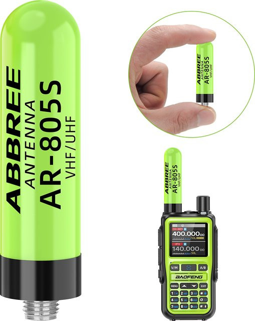 ABBREE AR-805S Mini-Antenne für Walkie-Talkies mit SMA-Buchse, UHF/VHF Dual-Band mit hoher Verstärkung, passend für Baofeng UV-5R und UV-21 PRO Amateurfunkgeräte, Farbe: Orange - Bild 1